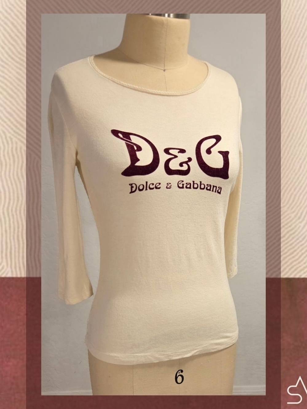 D&G Dolce & Gabbana Y2K Graphic Romanticism Lace Back Top IT 44 (US 6/8)